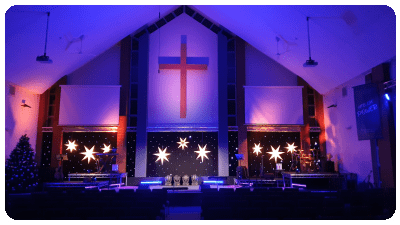 Purple Show Lighting at Bethany Community Church, Gatley